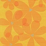 Floral Abstract In Yellow Orange Poster