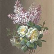 Flowers Roses And Lilacs Poster