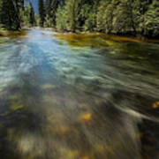 Flowing Merced River At Yosemite National Park Poster