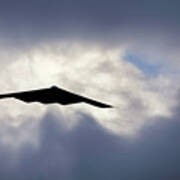 Flying Out Of The Clouds - B-2 Stealth Bomber - Air Force Pilot Poster