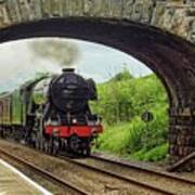 Flying Scotsman In Full Flight. Poster