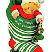 For Baby First Christmas Poster