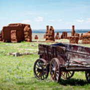 Fort Union Wagon And Ruins Poster