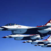 Four F-16 Flying Falcon Thunderbirds Poster