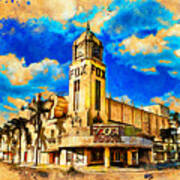Fox Theater In Bakersfield, California - Digital Painting Poster