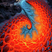 Fractal Lava Spiral Fantasy Volcano Landscape 02 Poster