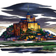 France Colorful Landscape, Saint Michael's Mount Poster