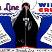 French Line Winter Cruises Travel Poster Poster