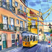 Funicular Bica In Lisbon Poster