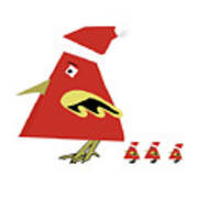 Funny Christmas Triangle Bird Poster