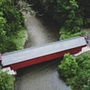 Geiger Covered Bridge Summer Aerial Poster