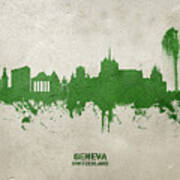 Geneva Switzerland Skyline #27 Poster