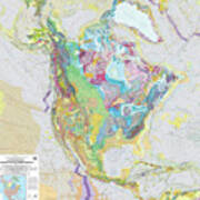 Geologic Map Of North America Poster