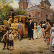 George Washington Arriving At Christ Church Poster