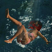 Girl Diving Into Water Viii Poster