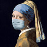Girl With A Mask And A Pearl Earring Poster