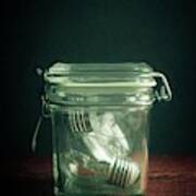 Glass Jar And Light Bulbs Poster