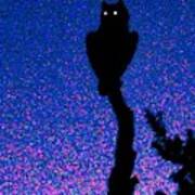 Glittering Great Horned Owl Poster