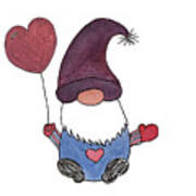 Gnome With Purple Hat Poster