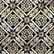 Gold On Black Tiles Mosaic Design Decorative Art Vi Poster