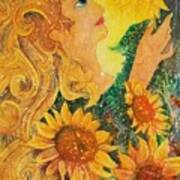 Golden Garden Goddess Poster