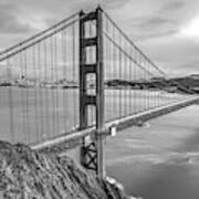 Golden Gate Bridge Black And White Poster