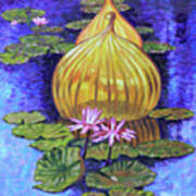 Golden Glass And Lilies Poster