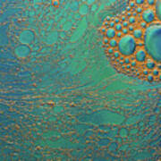 Golden Teal Abstract Poster