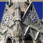 Gothic Church Clock Tower Spire Poster