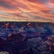 Grand Canyon - Sunset View From Bright Angel Lodge Area Poster