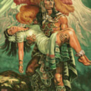 Grandeza Azteca Sepia Poster