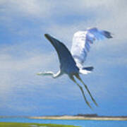 Great Blue Heron Take Off 1 Artistic 1 Poster