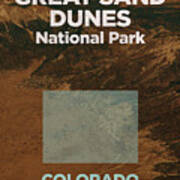 Great Sand Dunes National Park In Colorado Travel Poster Series Of National Parks Number 26 Poster
