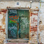 Green Graffiti Door Poster