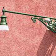 Green Wrought Iron Street Lamp Of Venice Poster