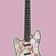 Guitar Flowers Floral Poster