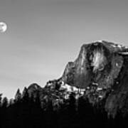 Half Dome In Black And White Poster