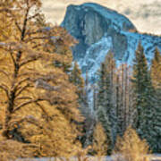Half Dome On Frosty Winter Morning Poster