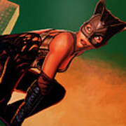 Halle Berry As Catwoman Painting Poster