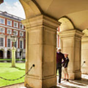 Hampton Court Palace, Colonnade In Fountain Court, People Poster