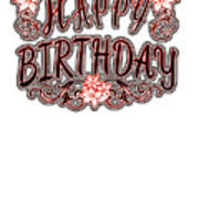 Happy Birthday Red And Pink Typography Poster
