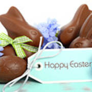Happy Easter Chocolate Bunny Poster