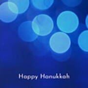Happy Hanukkah Glow- Art By Linda Woods Poster