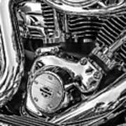 Harley Engine Bw Detail Poster
