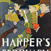 Harpers February Edward Penfield American Brooklyn New York 1866 1925 Beac Poster