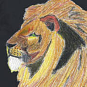Majestic Lion Pastel Portrait, Hear Me Roar Poster