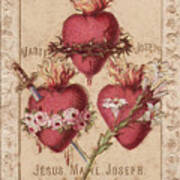 Hearts Of The Holy Family Including The Chaste Heart Of St. Joseph Poster