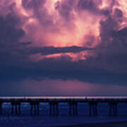 Heat Lightning Over Juno Pier Poster