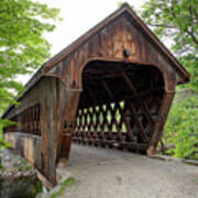 Henniker Covered Bridge At New England College Poster