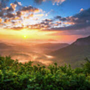 Highlands Sunrise - Whitesides Mountain In Highlands Nc Poster